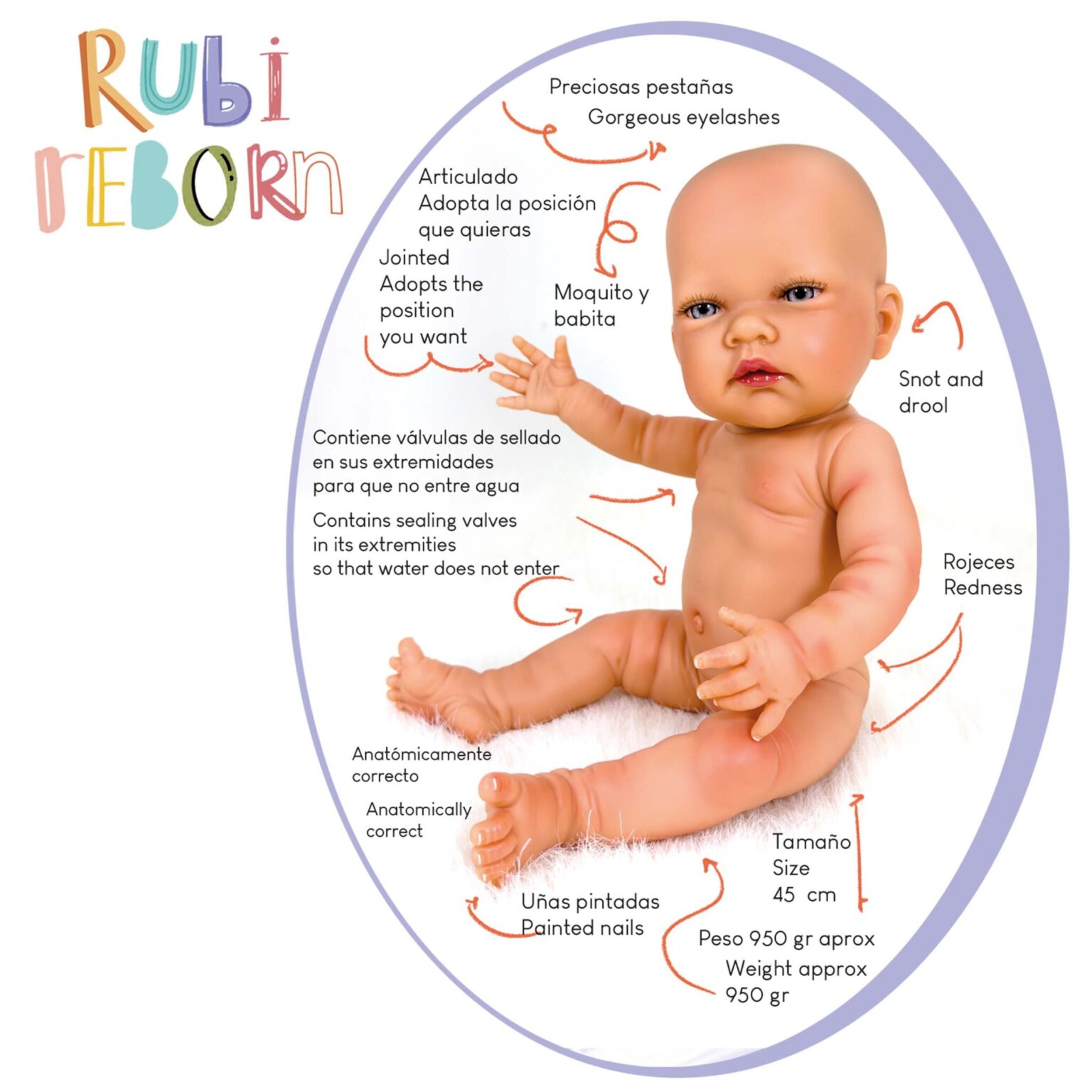 Muñeca Reborn Rubí Rosa en Estuche - Imagen 6